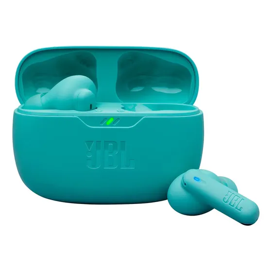 Fones de ouvido Jbl Wave Beam 2, Ip54 e até 40h de duração da bateria, cor azul