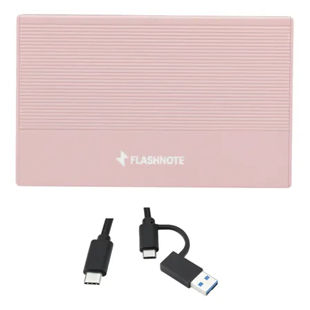 Disco Duro Externo Flashnote 500gb Tipo C Y Usb 3.1 Hdd Premium De Aluminio Portatil Compatible Con Pc Notebook Mac Macbook Ps2 Ps3 Ps4 Xbox One Smart Tv Nintendo Color Rosado