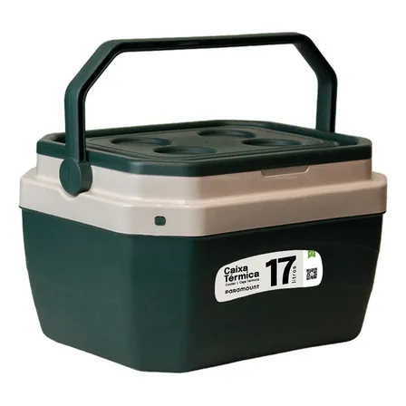 Foto de Caixa Térmica 17 Litros Cooler Praia Churrasco Paramount Verde-escuro