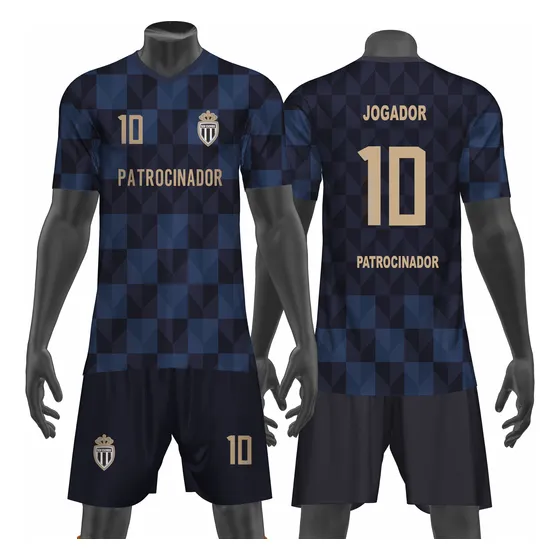 12 Camisa Calçao Short Futebol Jogo Personalizado Com Escudo