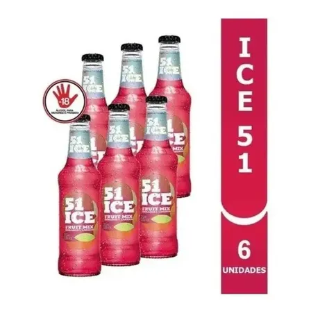 6 Bebida Mista Alcoólica Gaseificada Fruit Mix 51 Ice 275ml