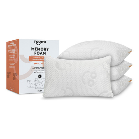 Almohada Ajustable Pack De 4 | Relleno De Memory Foam Triturado | Almohada De Altura Ajustable | Suavidad Y Frescura | Funda Lavable E Hipoalergénica | Medida 60 X 40 Cm Almohada Ajustable Pack De 4 | Relleno De Memory Foam Triturado | Almohada De Altura Ajustable | Suavidad Y Frescura | Funda Lavable E Hipoalergénica | Medida 60 X 40 Cm