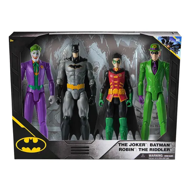 4 Figuras De Ação Bonecos Batman Coringa Charada Robin Sunny