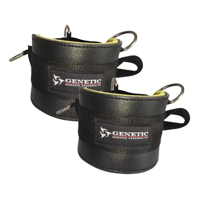 2 Tobilleras Para Polea Glúteos Triple Agarre Broche Genetic
