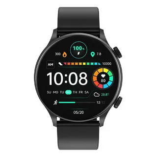 Smartwatch Haylou Ls16 Solar Plus Rt3 Tela De 1.43 Com Pulseira De Silicone - Cor Preto Smartwatch Haylou Ls16 Solar Plus Rt3 Tela De 1.43 Com Pulseira De Silicone - Cor Preto