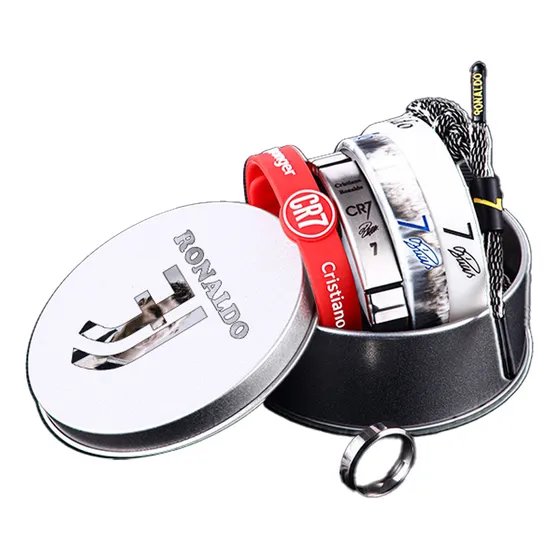 Set De Pulseras Con Estuche De Astros Messi Y Cr7 Ronaldo