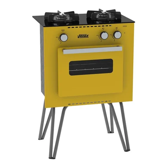 Cocina Venax GMN200.BV.PF.GLP glp color amarillo con puerta con visor