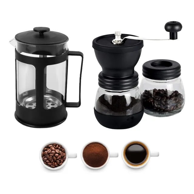 Kit Café Gourmet Prensa Francesa 650ml E Moedor Café Manual