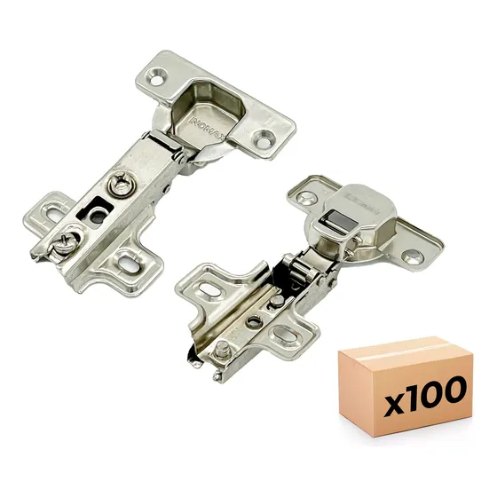 Pack 100 Bisagra Premium Codo 0 Cazoleta 35 Mm Mueble Cocina