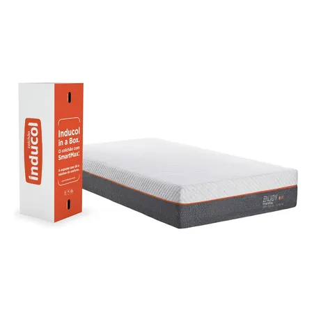 Colchão Solteiro Inducol Enjoy 88x188cm Espuma Viscoelástica Branco
