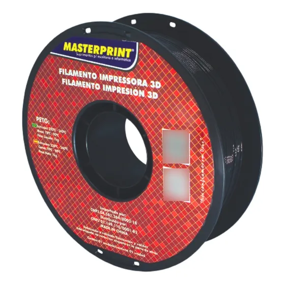Filamento De Impressora 3d Petg 1,75mm 1kg Preto Masterprint