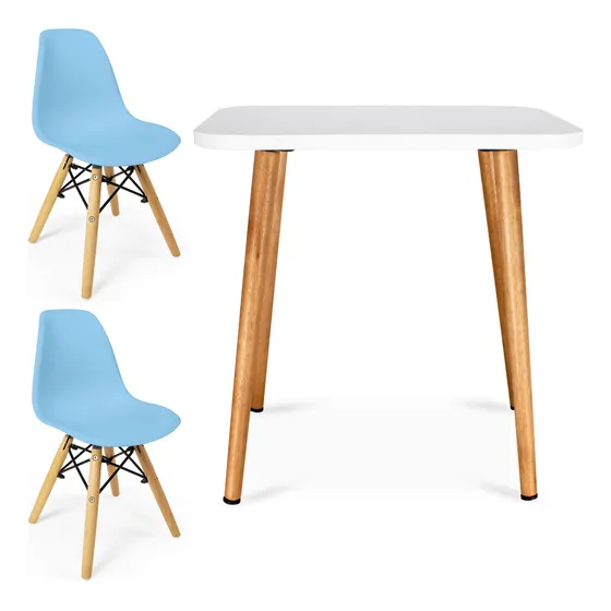 Conjunto Kids Escrivaninha Mdf + 2 Cadeiras Eames Eiffel