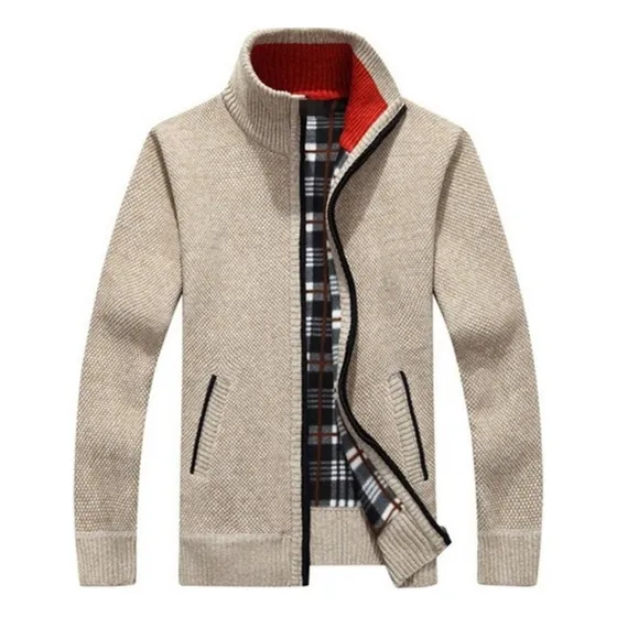 Suéter Casual De Manga Larga For Hombre Con Cuello Alto
