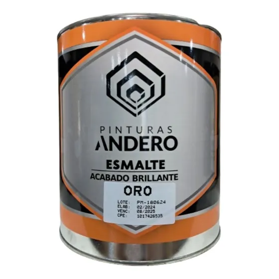 Pintura De Esmalte Color Dorado Oro 1/4 De Galón