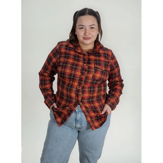 Camisa Leñadora Escocesa Manga Larga De Villela Mujer