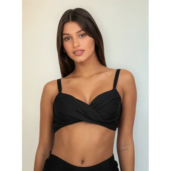 Corpiño Bikini Con Push Up Y Aro Malla Mujer Calidad Premium