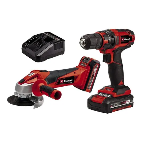 Kit Taladro + Esmeril Inalambrico Einhell 18v 2 Baterias Color Rojo