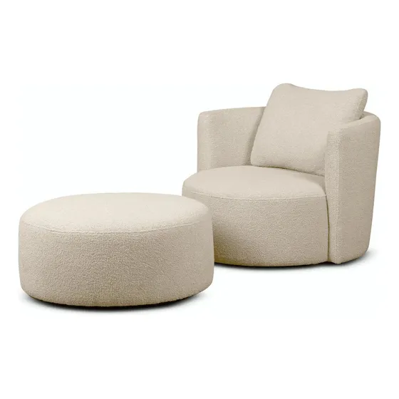 Sillon  1 Cuerpo Pana O Boucle  Puff Regalo