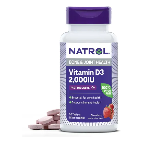 Suplemento Natrol Fast Dissolve Vitamina D3, 2,000 Ui, 90 Ta
