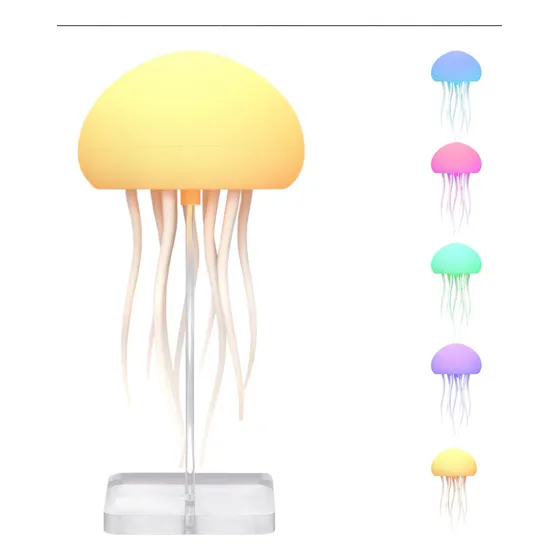 Lámpara De Medusas Led Rgb Nocturna Flotante Recargable Usb