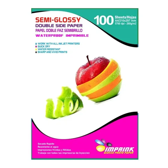 Papel Fotografico Doble Faz Semi-glossy A4\u002F260gr\u002F100 Hojas | Cuotas sin interés