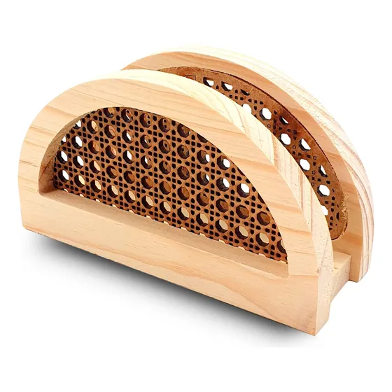 Porta Guardanapo Pinus/mdf Palha Clássica Acessório Casa