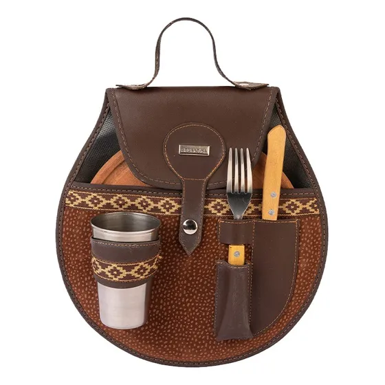 Set De Asado Picnic Premium Simple. Cubierto, Vaso Y Plato