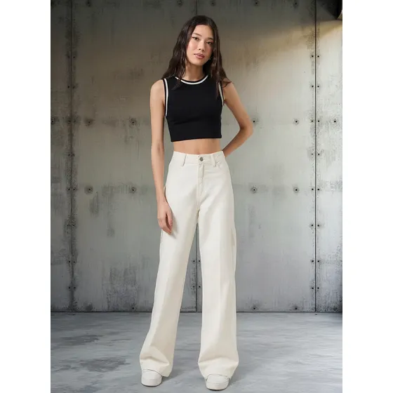 Calça Wide Leg Cargo Off-white