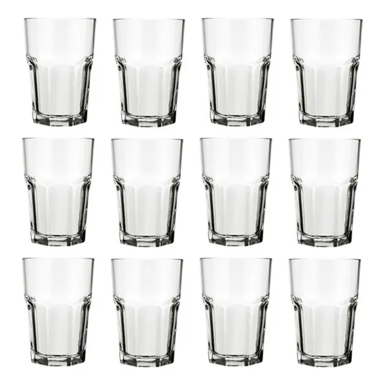 Vaso Vidrio Bristol 2711 Nadir Facetado 410 Ml X 12unidades Color Transparente