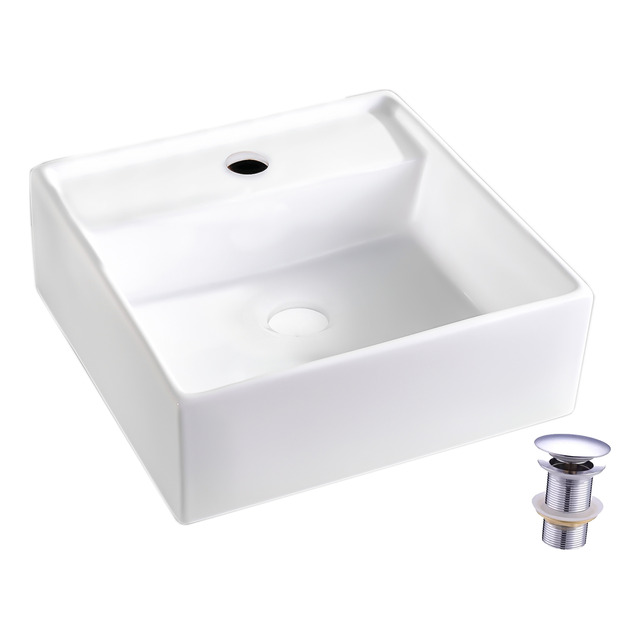 Cuba Louça Banheiro Apoio Quadrada Porcelana Válvula Click Cuba Louça Banheiro Apoio Quadrada Porcelana Válvula Click
