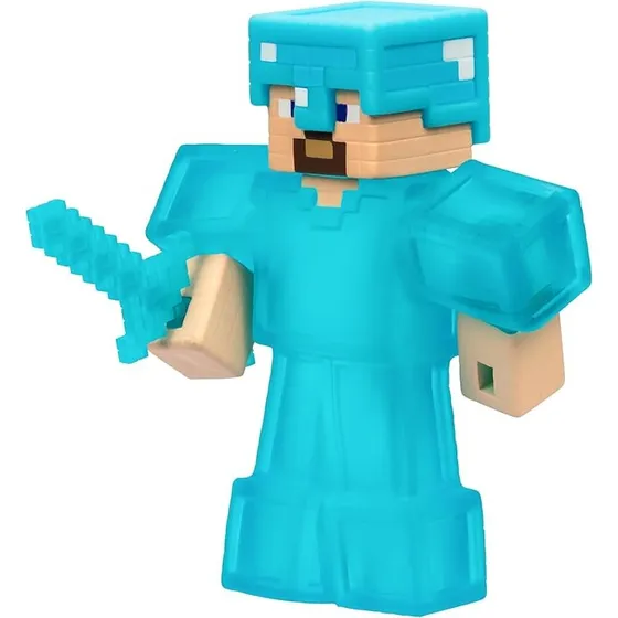 Goo Jit Zu Minecraft Steve Diamante Figura Estirable