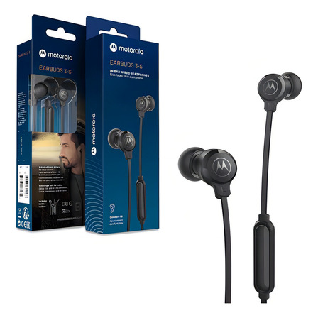 Audífono Motorola Earbuds 3-s In-ear Wired Mic Manos Libres Color Negro Audífono Motorola Earbuds 3-s In-ear Wired Mic Manos Libres Color Negro