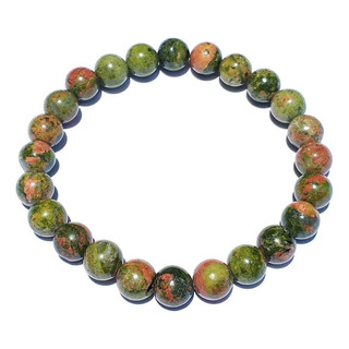 Pulseira De Jaspe Unakita Pedra Natural Esfera Tamanho 8 Mm Pulseira De Jaspe Unakita Pedra Natural Esfera Tamanho 8 Mm
