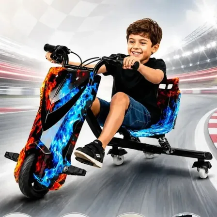 Triciclo Eletrico Infantil Drift 350w Luzes Rgb +brinde Gelo E Fogo