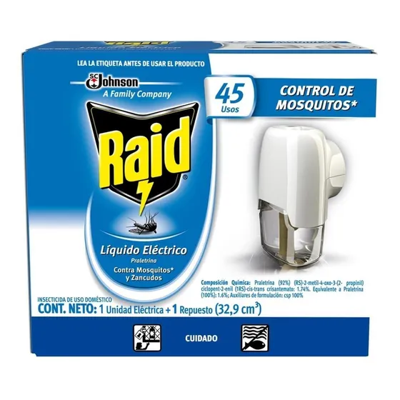 Raid Liquido Unidad Electrica 45 Noches Protección Mosquitos