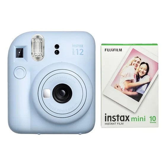 Kit Mini 12 C/pastel Blue + Pelicula 10 Fotos Color Azul