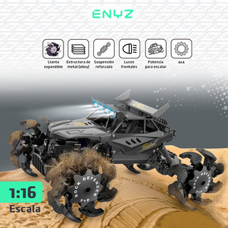 Carro A Control Remoto Buggy Con Llanta Expandible Juguete Rc Tanque Jeep Camioneta De Metal 4x4 1:16 10 Km/h Enyz Carro A Control Remoto Buggy Con Llanta Expandible Juguete Rc Tanque Jeep Camioneta De Metal 4x4 1:16 10 Km/h Enyz