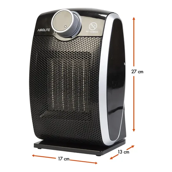 Termoventilador Cerámico Oscilante Curve Black Airolite