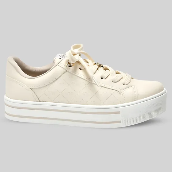 Tênis Feminino Slip On Plataforma Via Marte Original Marfim