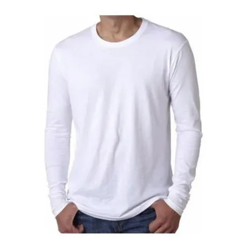 Franelas Manga Larga Para Caballero En Algodón Color Blanco.