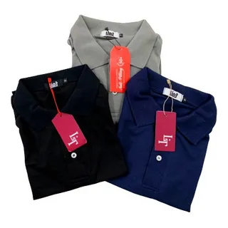 Kit 3 Camisas Polo Maculina Piquet Anti-pilling Kit 3 Camisas Polo Maculina Piquet Anti-pilling