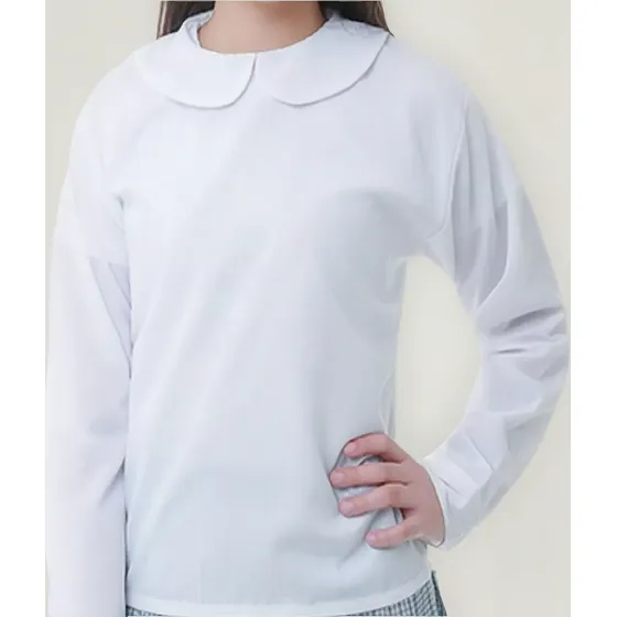 Camisa Blusa Escolar Cuello Bebe Niña Para Uniforme Dacron