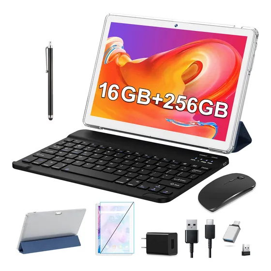 Tableta Con Funda Pad 10.1'' Android 256gb+16gb Memoria Ram