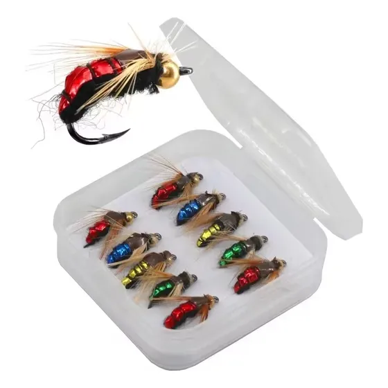 Kit Mosca Señuelo Artificial Para Pesca 10 Piezas