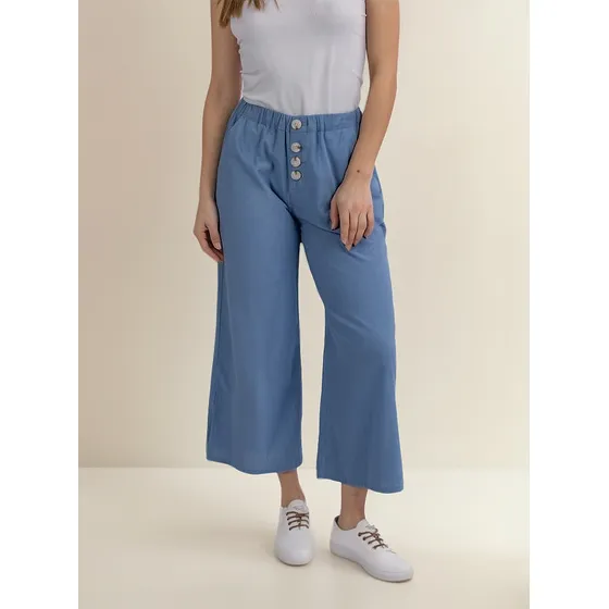 Pantalón De Lino Ufo Feather Azul