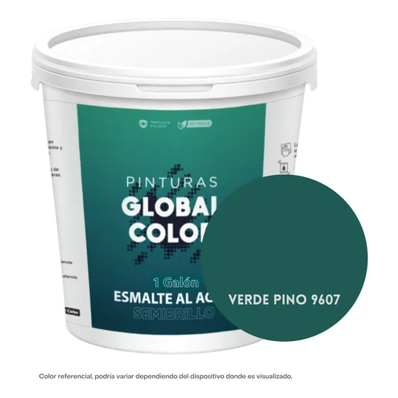 Esmalte Al Agua Semibrillo, Galón, Global Color, Colores Sb1