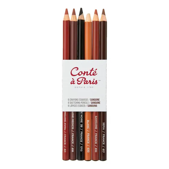 Conté À Paris Lápiz De Bocetos - Sanguine (paquete De 6).
