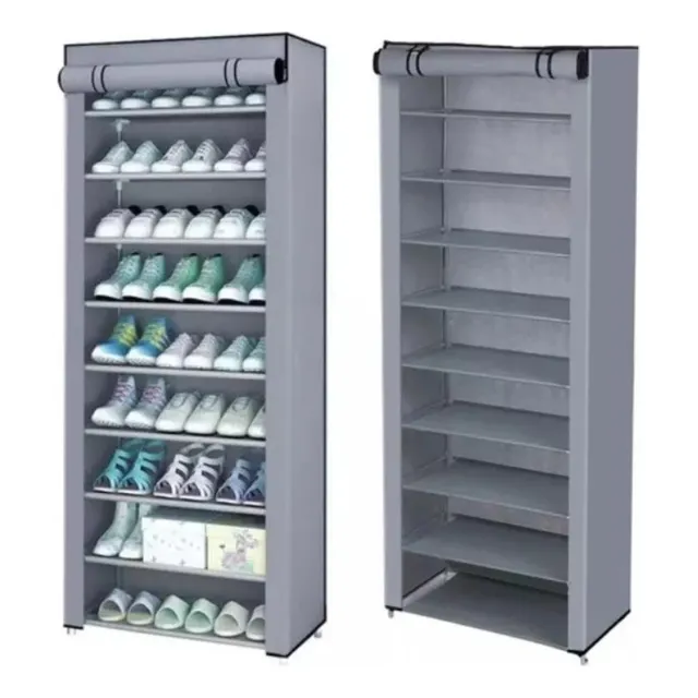 Organizador Zapatero Metálico Y Tela 9 Niveles Shoe Rack