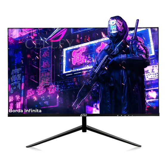 Monitor Gamer Aitek com tela de 21.5" 60Hz 127/220V e resolução Full HD