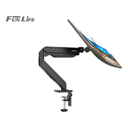 Funlife Soporte Para Tv/monitor Brazo Articulado Escritorio Gas Spring 360°vesa 75x100 Ergonómico Inclinable 13-32 Color Negro